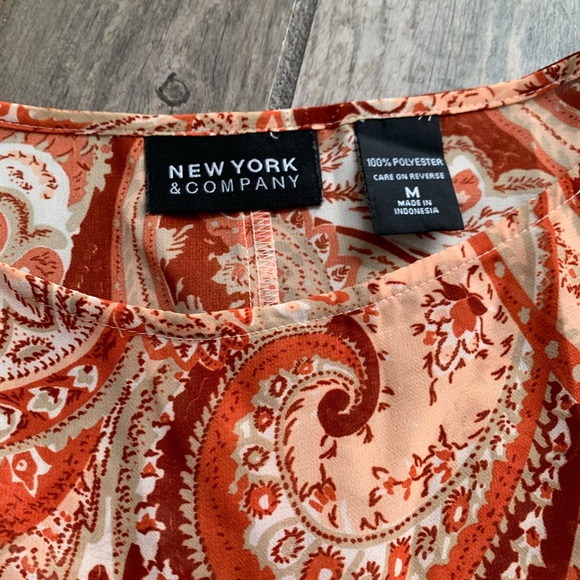New York and Company Burnt Orange Blouse - Picture 2 of 5